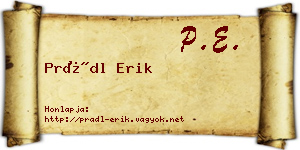 Prádl Erik névjegykártya